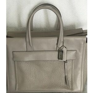 Coach Bleecker Riley Birch Gray Leather Carryall Bag 27927 NWT